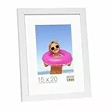 Deknudt Frames S44CF1- Cornice per foto, Legno/MDF/Vetro, Bianco, Per foto 30 x 45 cm