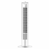 NBgy Ventilatore di Aria Condizionata A Torre, può Scuotere La Testata Ventilatore A Pavimento per Condizionatore Verticale Senza Ventola Regolabile A Tre velocità, Bianco, 90,5 × 19,5 × 21,5 Cm