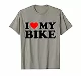 I Love My Bike Funny Red Heart Bike I Heart My Bike Maglietta