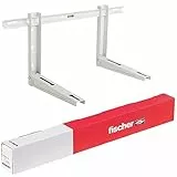 Fischer Staffe per Climatizzatore Unità Esterna KLIMA KLIK 465, Lunghezza Braccio 465 mm, Mensole Acciaio Zincato Innesto Rapido, Include Sistema di Fissaggio Fischer SX e Piedini Antivibranti