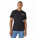 Wrangler Graphic Tee T-Shirt, Nero Sbiadito, M Uomo
