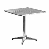 Flash Furniture 27,5 '' Tavolo quadrato in alluminio per interni e esterni con base