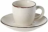 Tognana Stay, Set 6 Tazzine Caffè con Piatto, Stoneware, Beige