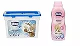 Chicco Sensitive Detersivo Dosato Lavatrice, Capsule, Standard, 16 Unità + Ammorbidente Concentrato Fiori Delicati, 0 Mesi+, 750 Millilitri