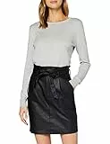 Vero Moda VMEVA HR Paperbag Short Coated SKT Noos Gonna, Nero/AOP: Rivestito, XL Donna