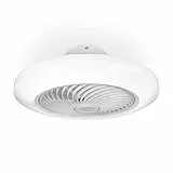 Noaton Ventilatore da soffitto 12050W Triton Bianco, con Illuminazione LED max 42 W Dimmerabile 3 temperature di colore, telecomando, timer, portata d'aria fino a 45 m3/min, lampadario, diametro 50cm
