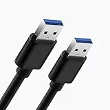 CABLEPELADO Cavo USB 3.0 Super Veloce​​| Cavo dati USB tipo A maschio maschio | Alta velocità 5 Gbps per computer, TV Box, HDD esterno, base ventole, hub USB, Raspberry Pi | Nero | 1,80 metri