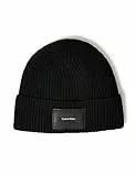 Calvin Klein Berretto Patch Cappello Lavorato a Maglia, CK Black, One Size Uomo