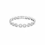 Swarovski Angelic Bracciale, Placcato in Tonalità Rodio con CristalliSwarovski Rotondi Circondati da uno Scintillante Pavé, Taglia M, Bianco