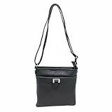 Tracollina Borsa Donna Clutch in Pelle Italiana Borsetta a Spalla (Nero)