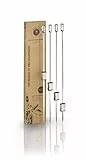 Buddy's BBQ - Spiedini per barbecue, 4 spiedini, in acciaio inox, con manico ad anello, con cursore