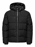 ONLY & SONS Onsmelvin Life-Giacca con Cappuccio Trapuntata, Nero, M Uomo