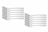 Otto Koning Hannover Forchette da tavola, 12 Pezzi, in Acciaio Inox, Finitura Lucida, Ideale per l'uso Quotidiano, Design lineare.
