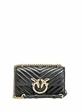 Pinko, LOVE ONE MINI DC SHEEP NAPPA C Donna, Z99Q NERO-ANTIQUE GOLD, size