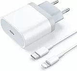Caricatore iPhone, Caricabatterie Rapido USB C 20W e Cavo Lightning 2M Presa Alimentatore Spina Carica Ricarica Rapida per iPhone 14/14 Pro/14 Pro Max/13/12/11/XR/XS/X/iPad Spina Carica Muro Ricarica