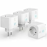 Woox Presa Intelligente Monitoraggio Energia 4 Pezzi, Smart Plug WiFi Protezione Sovraccarico 16A, Testata TÜV, Controllo Vocale Timer Compatibile con Alexa Google Home