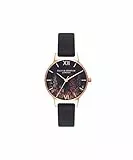 Olivia Burton Orologio Analogico al Quarzo da Donna con Cinturino in Pelle Nero - Ob16Wg43
