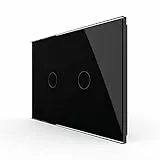 LIVOLO Interruttore della Luce con Indicatore LED Touch Switch con Pannello in Cristallo Toccare Interruttore a parete per Illuminazione Domestica,2 Gang 2 Way,C902S-12