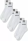 adidas, Set Di 3 Paia Di Calzini Lineari 3-Stripes, Calzini, Bianco Nero, S, Unisex-Adult
