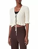 PIECES Pcvella Cardigan a 2/4 Sleeve Maglione, Crema di Burro, S Donna