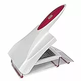 Zyliss E13075 Taglia Cipolla, Plastica, Acciaio Inossidabile, Bianco, Rosso, Tritatutto Manuale per Tritare e Tagliare Cipolle e Altre Verdure, Lavabile in Lavastoviglie