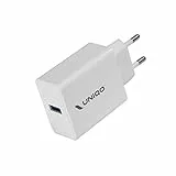 UNIQO Spina caricabatterie da muro Quick Charge 3.0 da 18 Watt, porta USB per ricarica veloce, fino all’80% di carica dello smartphone in 30 min, spina EU