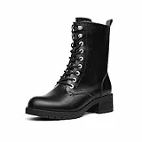 DREAM PAIRS Donna Stivali a Metà Polpaccio da Cerniera Scarpe Corte Caviglia Casual Zipper NERO DMB214-E Taglia 36 (EUR)