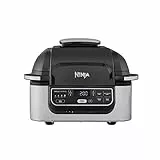 Ninja Grill e Friggitrice ad Aria, [AG301EU], 5 Funzioni di Cottura, 5.8 L, Nero