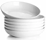 Y YHY - Set di 6 ciotole per pasta 950ml, grandi insalate ciotole, ciotole bianche per zuppa, piatti e ciotole in porcellana, adatti al forno a microonde, lavabili in lavastoviglie, Bianca