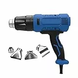 mingqian Macchina ad aria calda 1800W 122℉~1112℉ (50℃ - 600℃) Kit macchina ad aria calda per impieghi gravosi a riscaldamento rapido con 4 ugelli per artigianato, termoretraibile/tubi, rimozione verni