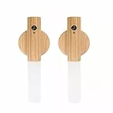 2 Pezzi Lampada da Parete in Legno, Luce Notturna per Interni con Sensore di Movimento, Batteria Ricaricabile Magnetica Senza Fili con Interruttore per Camera da Letto, Corridoio, Scale (legno)