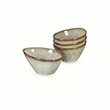 Henten Home Set di 4 Ciotole per Pasta in Terracotta - Dessert Bowl - Snack Bowl - Ice Bowl - 600 ml - Beige Vintage Design