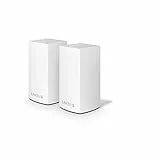 Linksys VLP0102 Velop Sistema Wifi Mesh per Tutta la Casa, Router/Range Extender Wifi Ac1200 per una Copertura Completa, Copertura fino A 260 M², Filtro Famiglia, Confezione da 2, Bianco