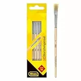 Idena 90099 - Pennello con setole di misura 14, con manico in legno non verniciato, set da 12 pezzi, per bambini scolastici e hobbisti