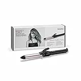 BaByliss C325E Ferro Arricciacapelli da 25mm, Satin Touch, 10 temperature, Supporto integrato, Nero e rosa