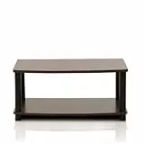Furinno Turn-N-Tube senza Attrezzi Supporti TV Rialzati a 2 Livelli, Marrone Scuro / Nero, 13191Dbr / Bk