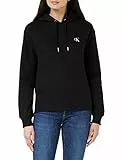 Calvin Klein Jeans Felpa Donna Ck Embroidery con Cappuccio, Nero (Ck Black), L