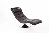 STONES HOME FURNITURE, Chaise Longue Girevole Imbottita in Similpelle con Base in Metallo, Poltrona Relax Multiuso con Cuscino Regolabile, Modello Sleeper, Colore Grigio VIntage, 60 x 180 H 90 cm
