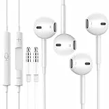 2 Pack Cuffie Auricolari In-Ear,Cuffie Filo con Jack 3.5mm,Cuffiette Hi-Fi Stereo con Microfono e Controllo del Volume Compatibile con Samsung,Huawei,iPhone,LG,Xiaomi,Android,Tablet,MP3- Colore Bianco