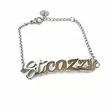 Habibi Jewels Bracciale in Acciaio Inox a Maglia da Donna con Scritta Sticazzi Braccialetto