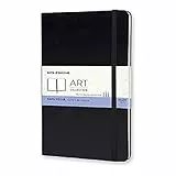 Moleskine Art Collection Sketchbook Album da Disegno con Copertina Rigida e Chiusura ad Elastico, Carta Adatta a Penne, Matite e Pastelli, Nero, Large 13 x 21 cm, 104 Pagine