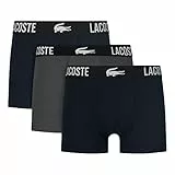 Lacoste Mens 5H1309 Branded Waistband Stretch Cotton Pack con 3 boxer, Navy Blue/Navy Blue-font (Euf), L