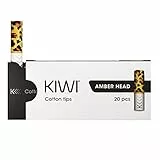 KIWI Ricambi, Tips Ufficiali in Cotone per Sigaretta Elettronica KIWI, Pacchetto da 20, No E-Liquind, No nicotina (Amber Head)