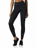 AURIQUE Leggings Sportivi con Inserto in Mesh Donna, Nero, 48