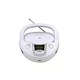 Boombox Radio CD/MP3 con Bluetooth BSL PCD-31 bianco | con 2 W di potenza RMS | Radio FM e USB lettore MP3 | Display LCD | AUX IN | Uscita auricolari