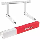 Fischer Staffe per Climatizzatore Unità Esterna KLIMA TOP, Lunghezza Braccio 480 mm, Mensole Acciaio Zincato, Include Sistema di Fissaggio Fischer SX e Piedini Antivibranti