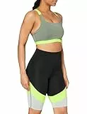 AURIQUE Pantaloncini da Ciclismo Donna, Nero/Grigio Slavato, 40
