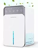 Deumidificatore Portatile, Deumidificatore Casa Silenzioso [Controllo Umidità e Muffa, Luci a LED, Timer, Spegnimento Automatico], per Camera Ufficio