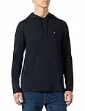 Tommy Hilfiger Maglietta Maniche Lunghe Uomo con Cappuccio, Blu (Desert Sky), M