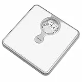 Salter Bilancia Pesapersone Meccanica, Con Quadrante Analogico E Lente D'Ingrandimento, Bianco, 26 X 25.4 X 4.9 Cm